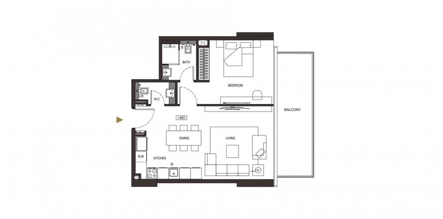 Appartamento BINGHATTI CRESCENT a Jumeirah Village Circle, Dubai, EAU 1 camera da letto, 75.32 mq. № 448104