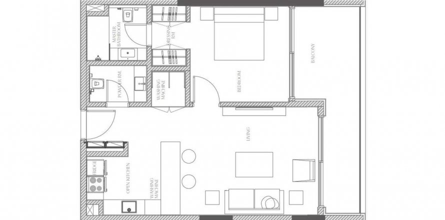 Apartman u Creekside Residence u gradu Al Zorah, Ajman, UAE 1 spavaća soba, 78.32 m2 Br. 610817