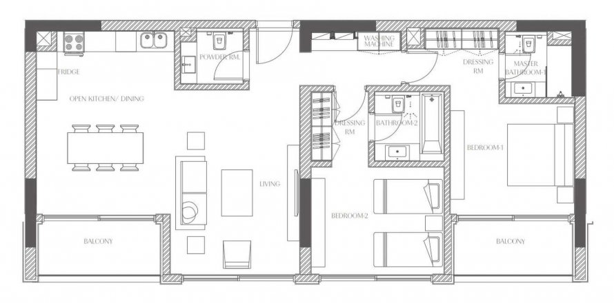 Al Zorah, Ajman, BAE’de daire 2 yatak odası, 114.18 m&sup2; No 610822