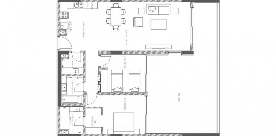 Apartmán v Creekside Residence v Al Zorah, Ajman, SAE 2 spálne, 167.5 m2 č. 610823