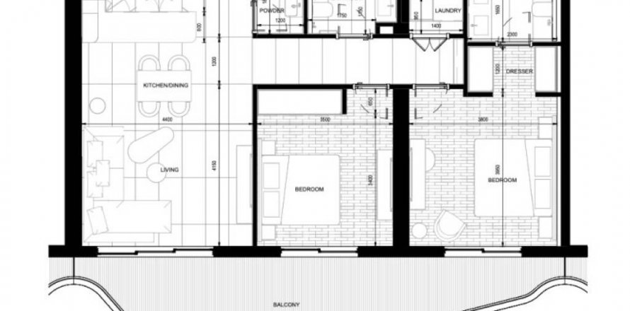 Appartement à Ras Al Khaimah, EAU: 2 chambres, 119.29 m2 № 441737