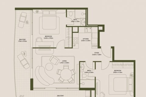 Apartament de vânzare în Dubai, EAU 2 dormitoare, 97 mp.  №578820 - poză 9