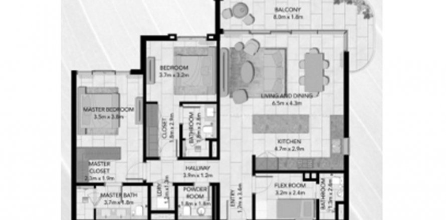 Apartman u Capria East & West u Dubai, UAE 145.77 m2, 2 spavaćih soba Br. 579424