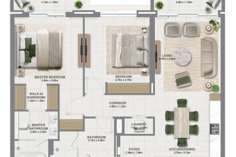 Huoneisto Dubai, Arabiemiraatit 2 makuuhuonetta, 130 m2 № 599663 - kuva 9