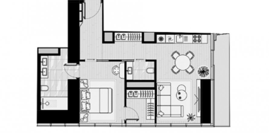 Floor plan «1BR», 1 bedroom, in ICONIC TOWER