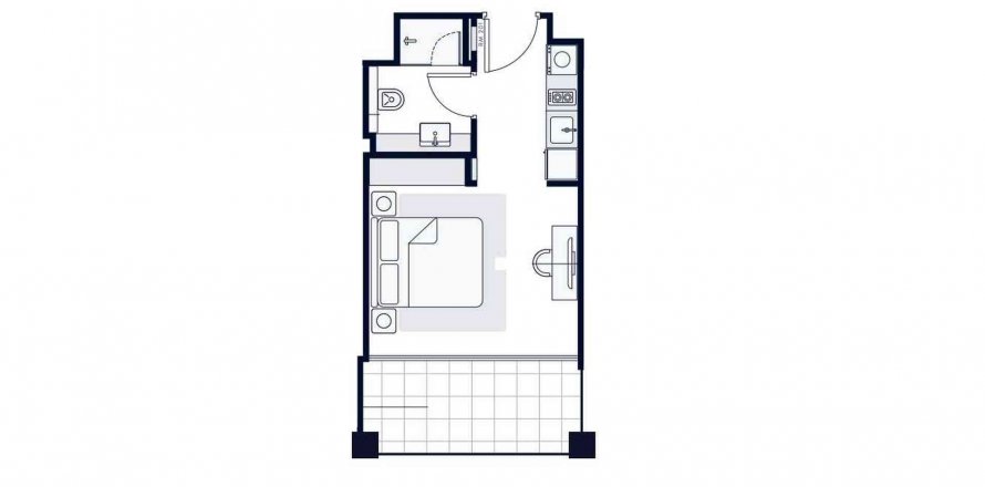 Huoneisto AZIZI RIVIERA 65 Mohammed Bin Rashid City, Dubai, Arabiemiraatit 32.17 m2 № 354031