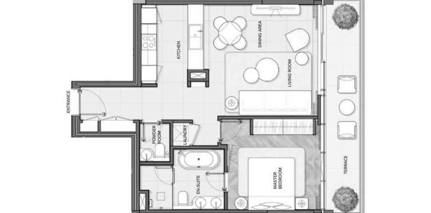 Dubai Marina、Dubai、UAEにあるマンション 1ベッドルーム、75.99 m2 No619346