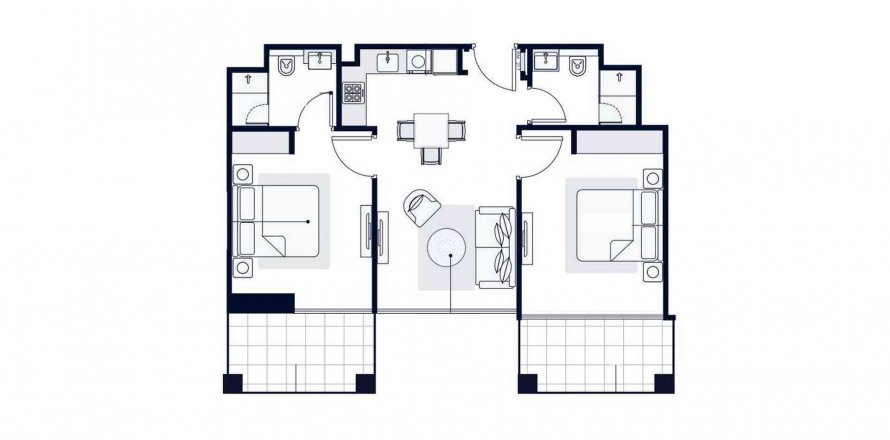 Apartman u AZIZI RIVIERA 65 u gradu Mohammed Bin Rashid City, Dubai, UAE 2 spavaće sobe, 78.18 m2 Br. 354036