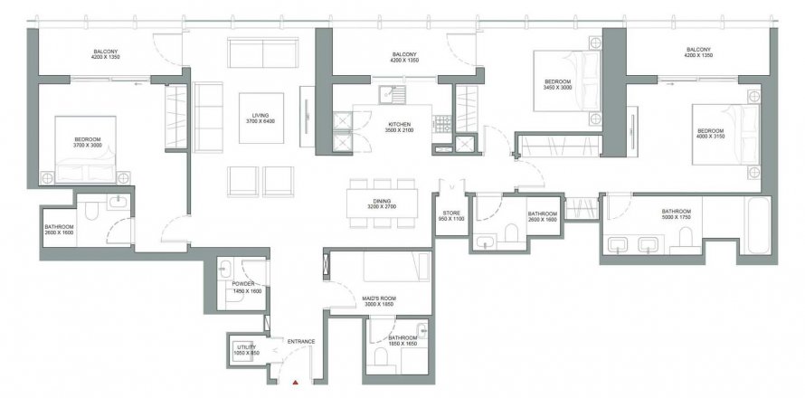 Leilighet SOBHA ONE i Mohammed Bin Rashid City, Dubai, Emiratene 3 soverom, 174.12 kvm nr. 580123