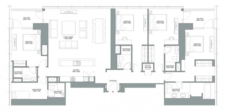 Appartamento SOBHA ONE a Mohammed Bin Rashid City, Dubai, EAU 4 camere da letto, 227.15 mq. № 580125