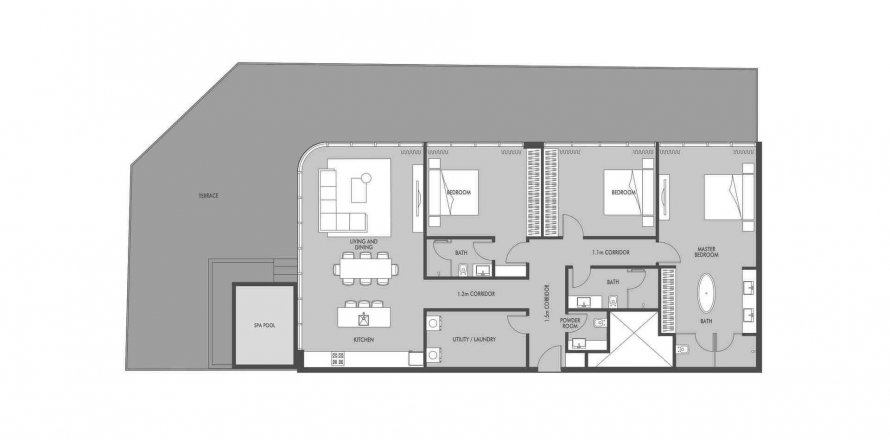 Apartment sa Seaside sa Dubai, UAE 3 silid-tulugan, 292.18 sq.m. № 541258