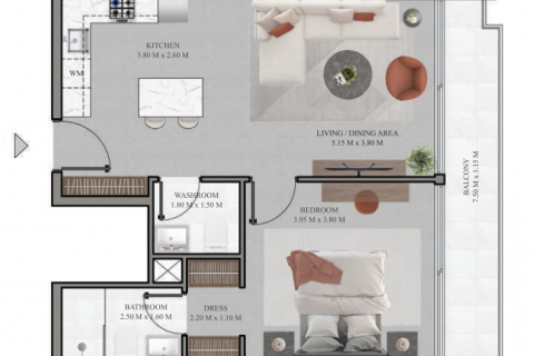 Apartamento para venda em Dubai, EAU 3 quartos, 151 m2 № 598549 - foto 15