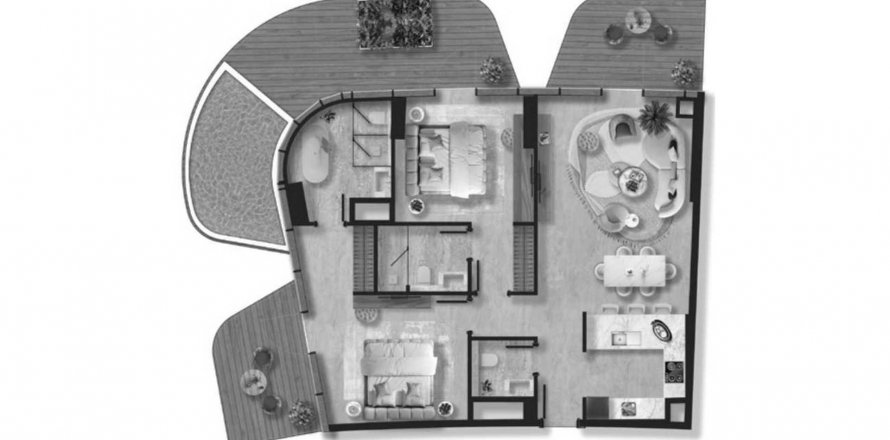 Apartment i Al Marjan Island, Ras Al Khaimah, UAE 2 soveværelser, 160.16 kvm № 590645