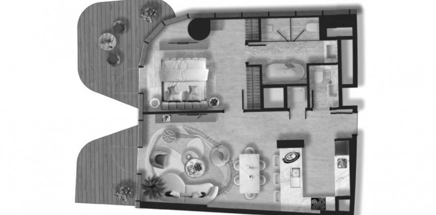 Apartment sa Taj Wellington Mews sa Al Marjan Island, Ras Al Khaimah, UAE 1 silid-tulugan, 94.58 sq.m. № 590644