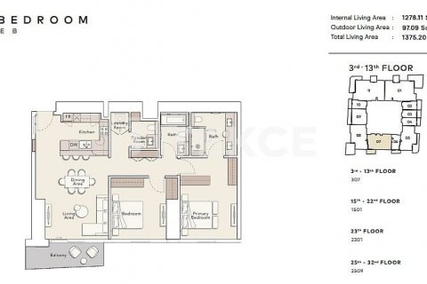 Lägenhet till försäljning i Jumeirah Lake Towers, Dubai, UAE 3 sovrum, 240 kvm Nr. 403923 - fotografi 22