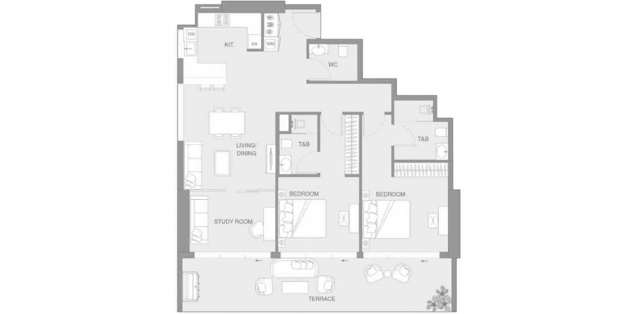 Leilighet LUM1NAR Tower 2 i Jumeirah Village Triangle, Dubai, Emiratene 2 soverom, 184.67 kvm nr. 570472