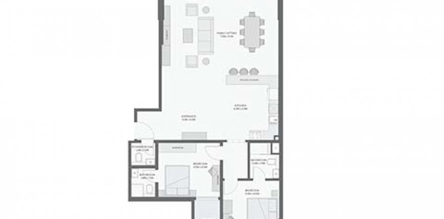 Apartmán v EQUITI GATE v Jebel Ali, Dubai, SAE 2 spálne, 136.1 m2 č. 343924