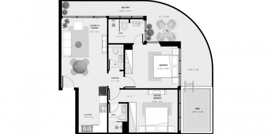 Διαμέρισμα σε Samana Avenue σε Dubai Land, ΗΑΕ 2 υπνοδωμάτια, 114.09 τ.μ. Αρ. 541039