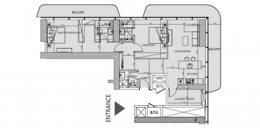 Appartement in Downtown Dubai (Downtown Burj Dubai), Dubai, VAE 2 slaapkamers, 145.61 vr.m. nr 295911