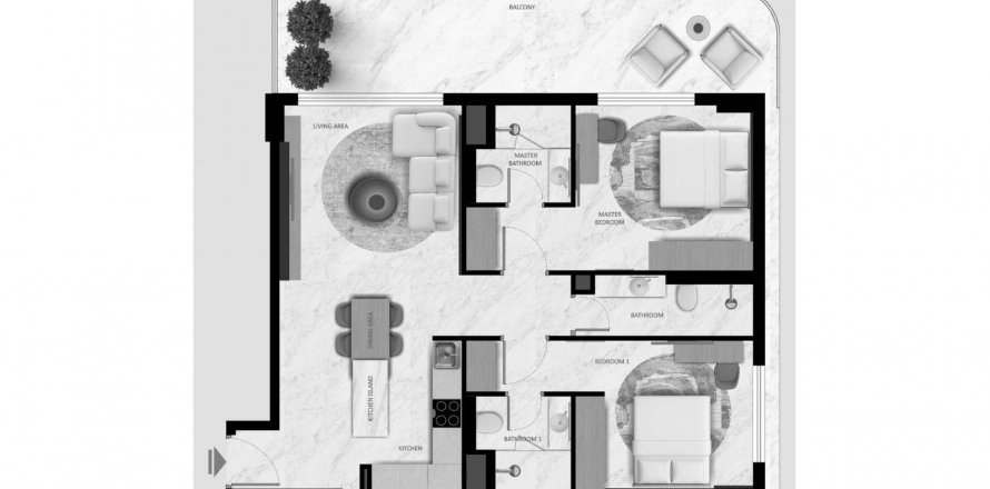 Lakás az Aark Terraces lakóparkban itt: Dubai Land, EAE, 2 hálószoba, 103.49 m², azonosító: 616375