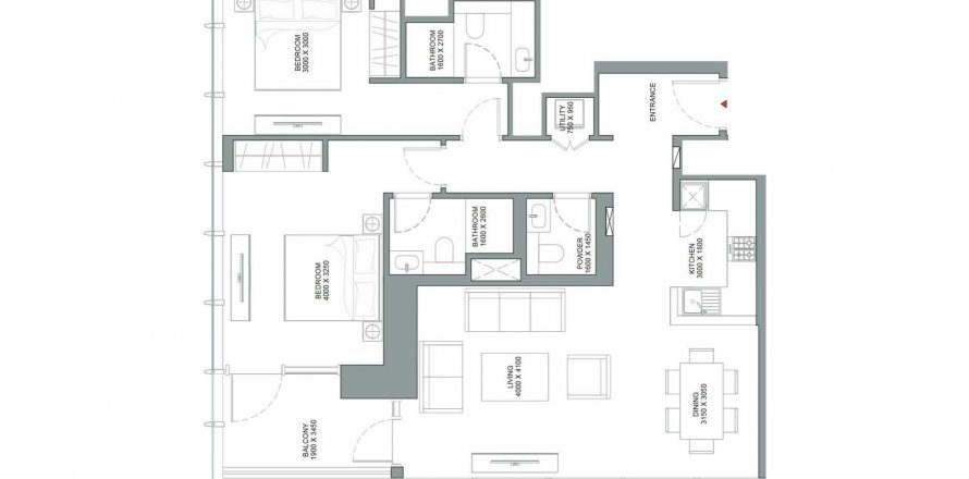 阿联酋 Dubai Mohammed Bin Rashid City 公寓 SOBHA ONE  2 卧, 110.01 平方米 , 编号 580120