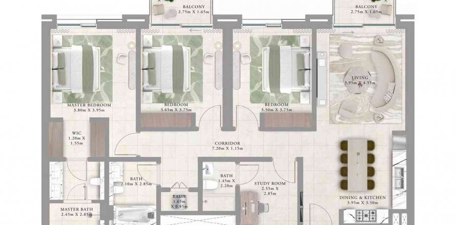 Apartment sa ORLA sa Dubai Creek Harbour (The Lagoons), UAE 1 silid-tulugan, 69.6 sq.m. № 403363