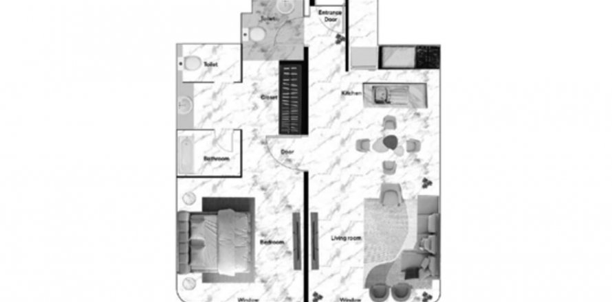Квартира в Trillium Heights в Аль-Сатва, Дубай, ОАЭ 1 спальня, 66.19м2 № 590056