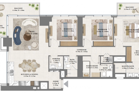 Leilighet til salgs i Ras Al Khor, Dubai, Emiratene 3 soverom, 171 kvm Nr. 610794 - Foto 11