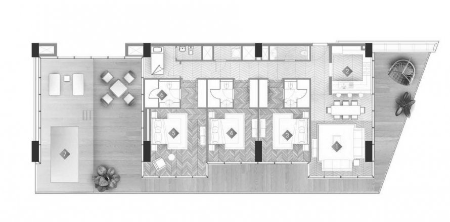 Apartman u MOONSTONE u Al Marjan Island, Ras Al Khaimah, UAE 165.29 m2, 3 spavaćih soba Br. 368984