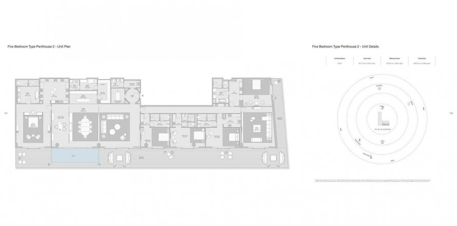 Floor plan «TYPE 2», 5 bedrooms, in ARMANI BEACH RESIDENCES