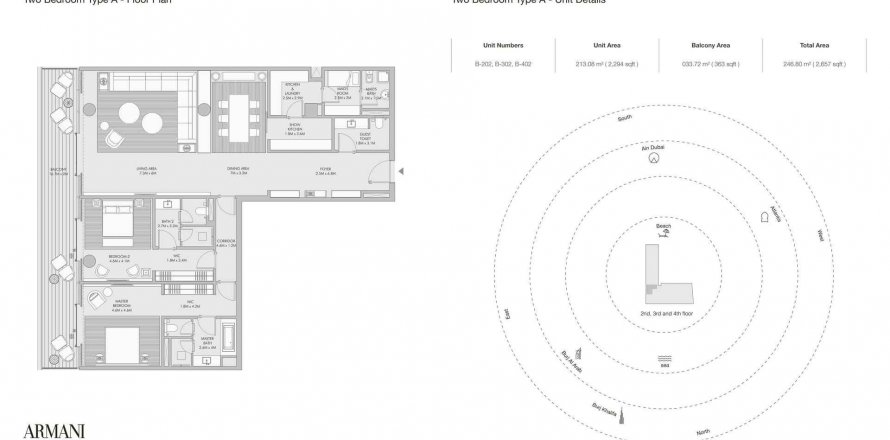 Lägenhet i Palm Jumeirah, Dubai, UAE 2 sovrum, 246.8 kvm Nr. 387353