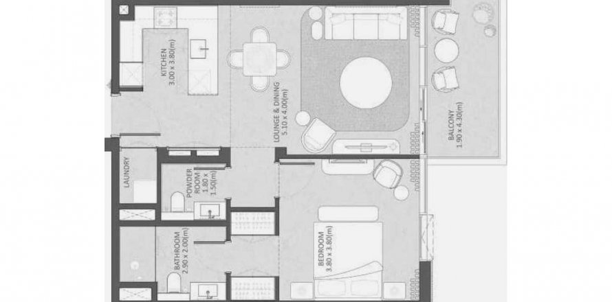 Leilighet i Meydan, Dubai, Emiratene 1 soverom, 66.26 kvm nr. 582273