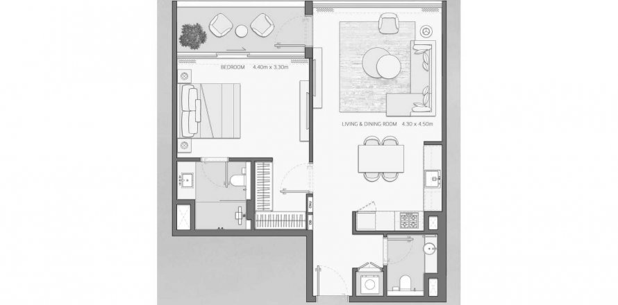Apartment in Amaal 8 in Ras Al Khor, Dubai, UAE 1 bedroom, 80.45 sq.m. № 609939