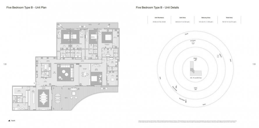 Floor plan «TYPE B», 5 bedrooms, in ARMANI BEACH RESIDENCES