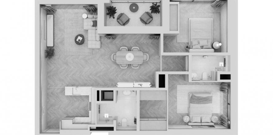 Квартира в Arisha Terraces в Dubai Sports City, Дубай, ОАЕ 2 спальні, 98.94м2 № 547513