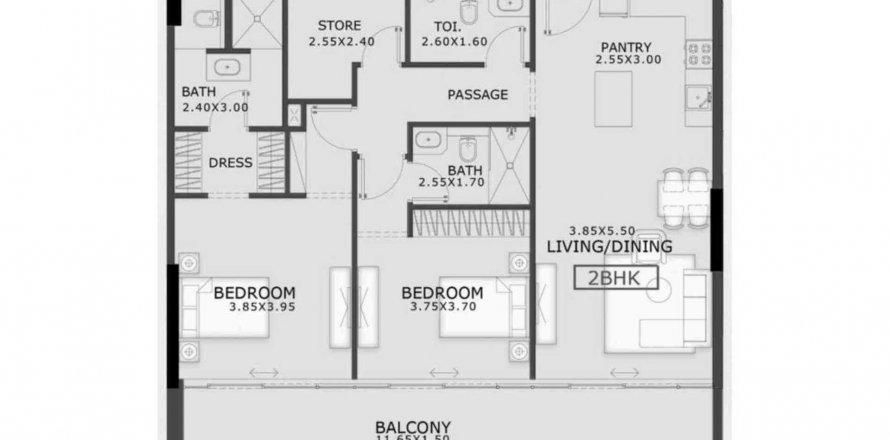 Wohnung BINGHATTI CRESCENT in Jumeirah Village Circle, Dubai, VAE: 2 Schlafzimmer, 120.5 m2 Nr. 427196