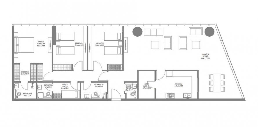 Apartamento em Muwaileh Commercial, Sharjah, EAU 3 quartos, 184.69 m2 № 543956