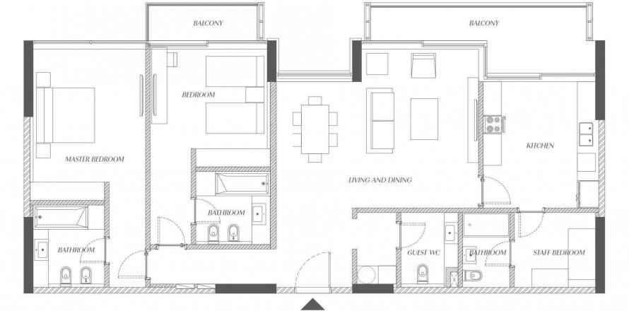 Apartamento em Al Zorah, Ajman, EAU 2 quartos, 165 m2 № 534920