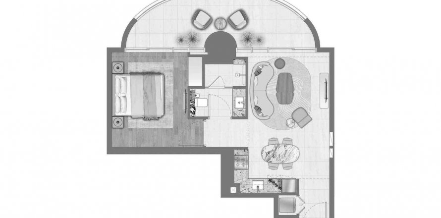 Διαμέρισμα σε One Residence σε Downtown Dubai (Downtown Burj Dubai), ΗΑΕ 1 υπνοδωμάτιο, 69.85 τ.μ. Αρ. 520244