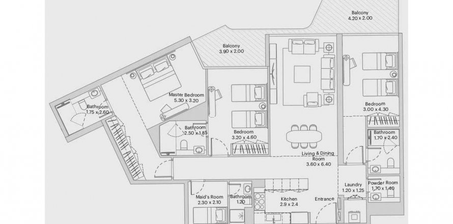 Downtown Jebel Ali, Dubai, UAE의 아파트 침실 3개, 151.71제곱미터 번호 421071