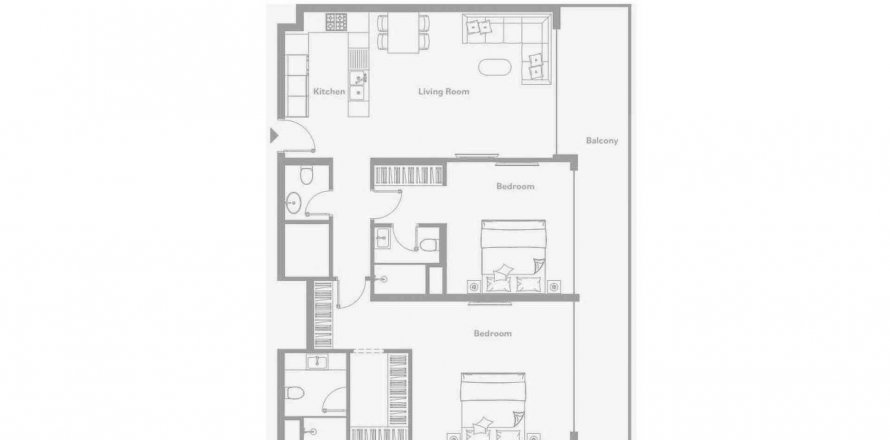 Appartamento ELITZ 2 a Jumeirah Village Circle, Dubai, EAU 2 camere da letto, 115.45 mq. № 304083