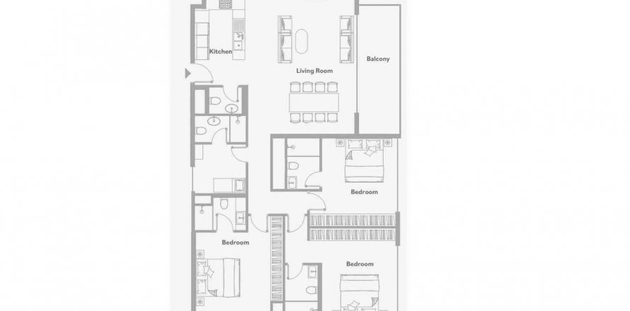 Floor plan «TYPE G», 3 bedrooms, in LUMA PARK VIEWS
