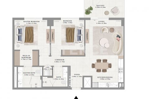 Apartmen di Mina Rashid, Dubai, UAE 2 bilik tidur, 115 meter persegi № 547907 - foto 10
