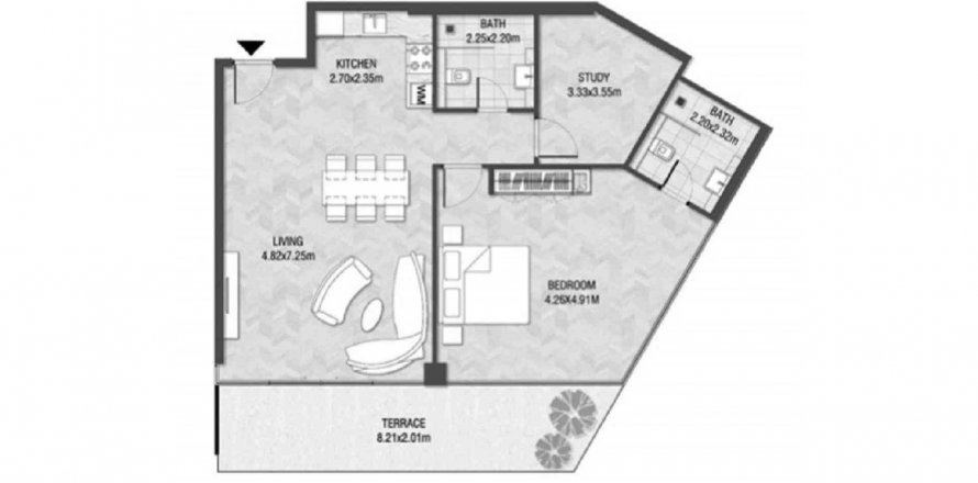 Wohnung ELITZ in Arjan, Dubai, VAE: 1 Schlafzimmer, 111.82 m2 Nr. 533485