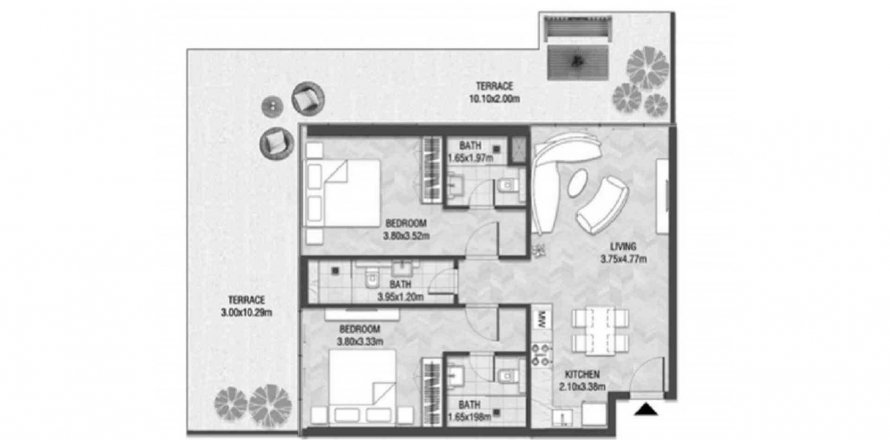 Appartement in Arjan, Dubai, VAE 2 slaapkamers, 137.15 vr.m. nr 389156