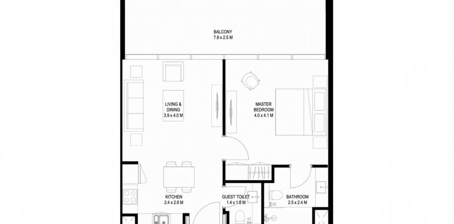 Appartement à Dubai, EAU: 1 chambre, 74 m2 № 568833