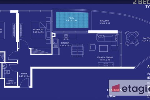 Apartmen di Maritime City, Dubai, UAE 2 bilik tidur, 110 meter persegi № 570404 - foto 4