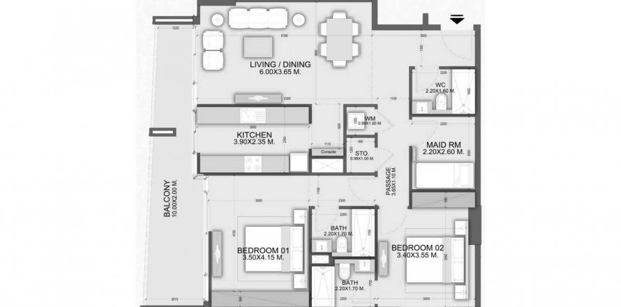 Apartamento en Dubai Residence Complex, Dubai, EAU 2 dormitorios, 120.59 m² № 621148
