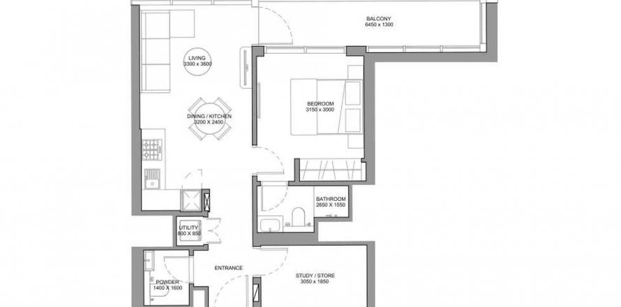 Huoneisto Sobha Solis Tower A Motor City, Dubai, Arabiemiraatit 1 makuuhuone, 65.05 m2 № 568616