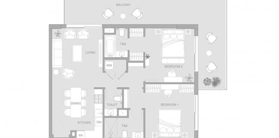 Leilighet i Jumeirah Village Triangle, Dubai, Emiratene 2 soverom, 115 kvm nr. 564756